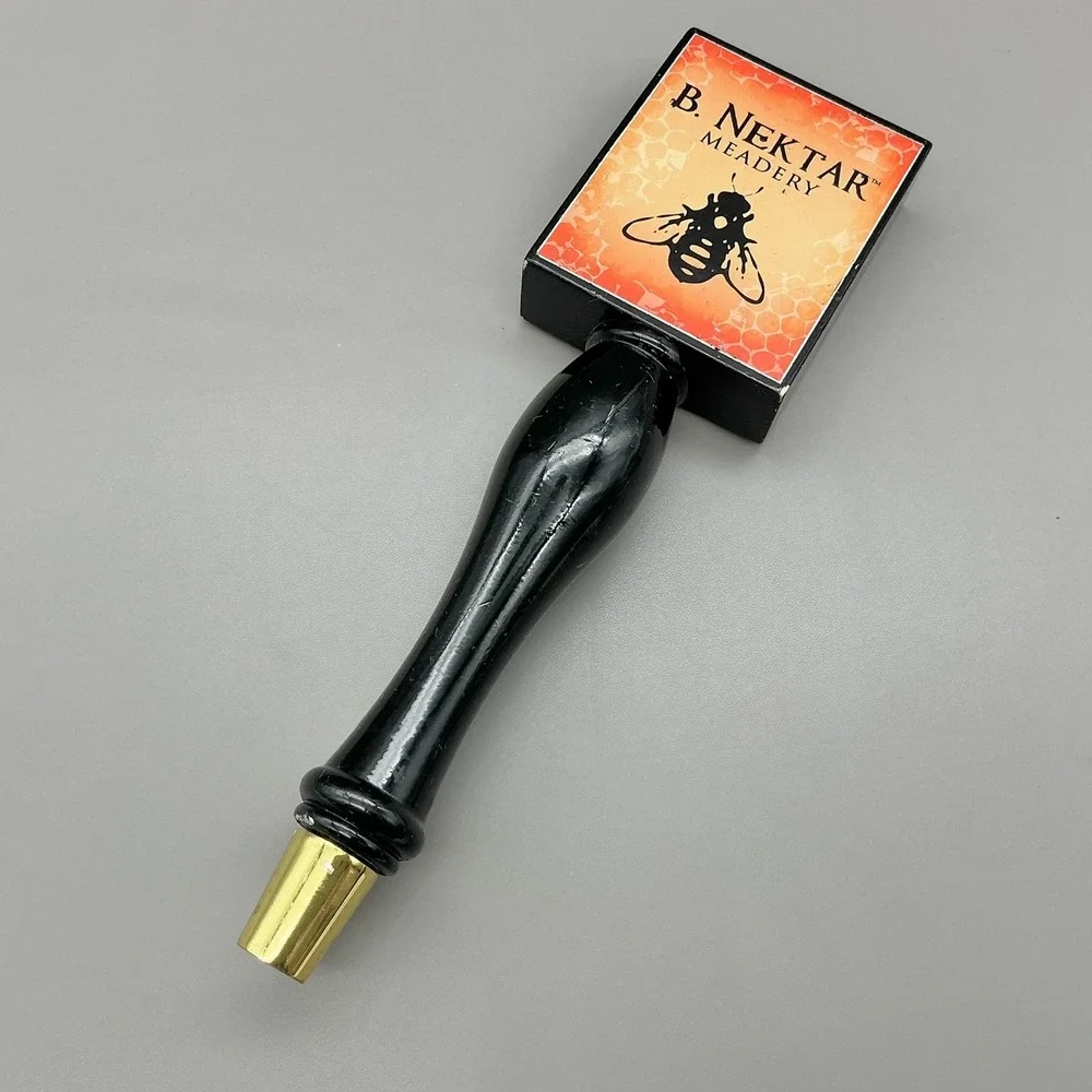 B. Nektar Meadery Tap Handle Black Orange Bee Logo Draft‎ Beer Bar Decor